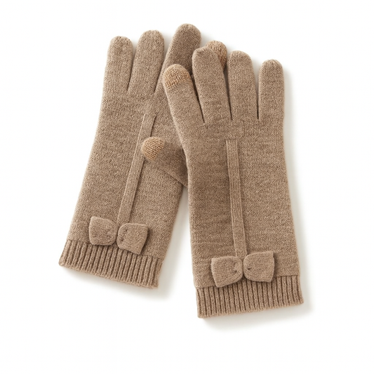 Pure Cashmere Touchscreen Friendly Gloves - Camel Color