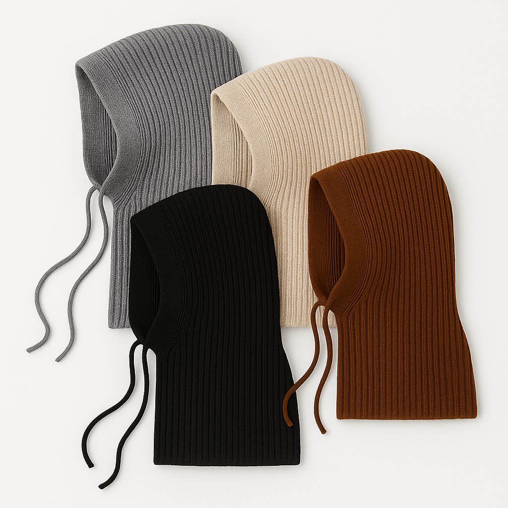 Rudas merino vilnos gobtuvas - balaklava – megztas kapišonas