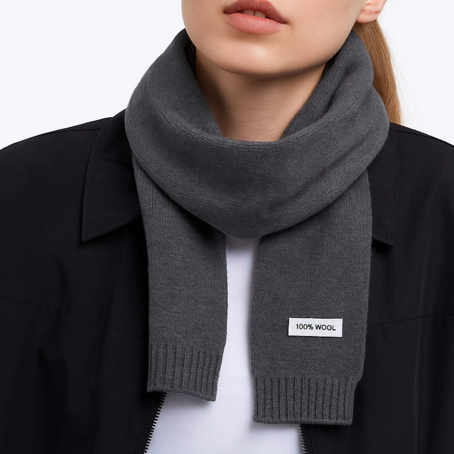 Refined Australian Wool Scarf – Dark Grey