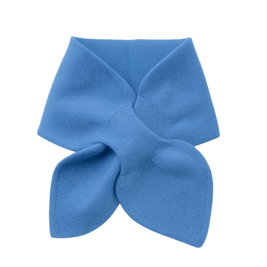 Cashmere Bow Tie Scarf - Pure Cashmere Sky Blue Color Neck Warmer