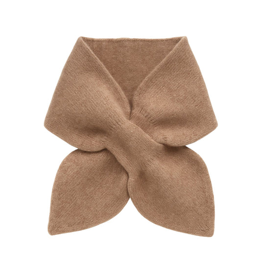 Cashmere Bow Tie Scarf - Pure Cashmere Nude Color Neck Warmer