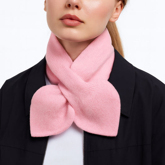 Cashmere Bow Tie Scarf - Pure Cashmere Pink Neck Warmer
