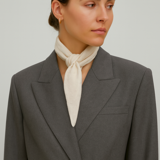 Cashmere Skinny Tie Scarf Lille Tørklæde - Beige Color