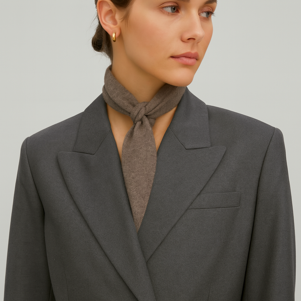 Cashmere Skinny Tie Scarf Lille Tørklæde - Camel Color