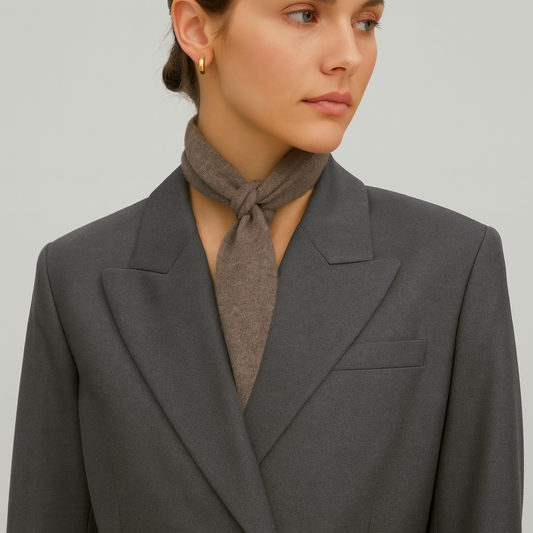 Cashmere Skinny Tie Scarf Lille Tørklæde - Camel Color
