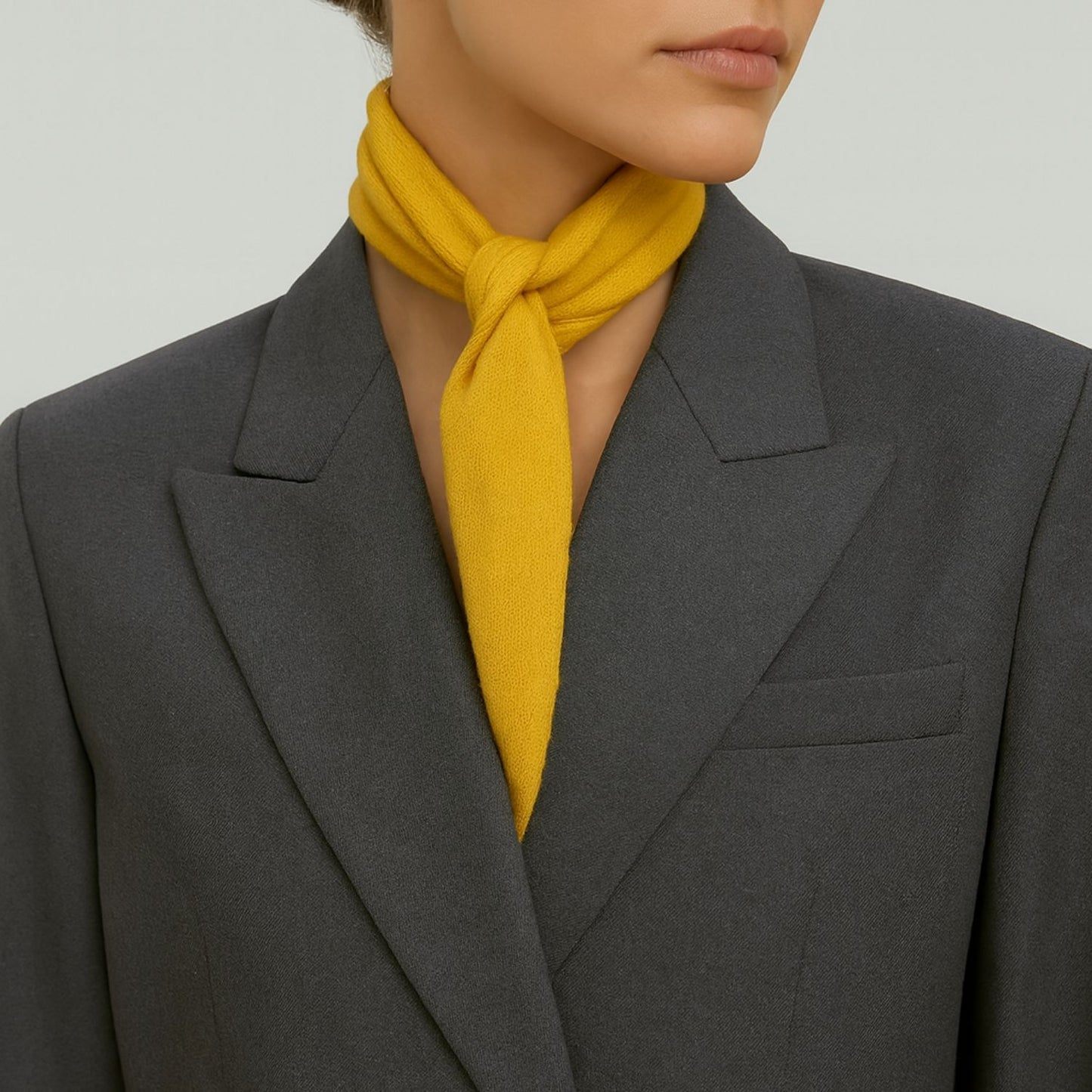 Cashmere Skinny Tie Scarf Lille Tørklæde - Yellow Color