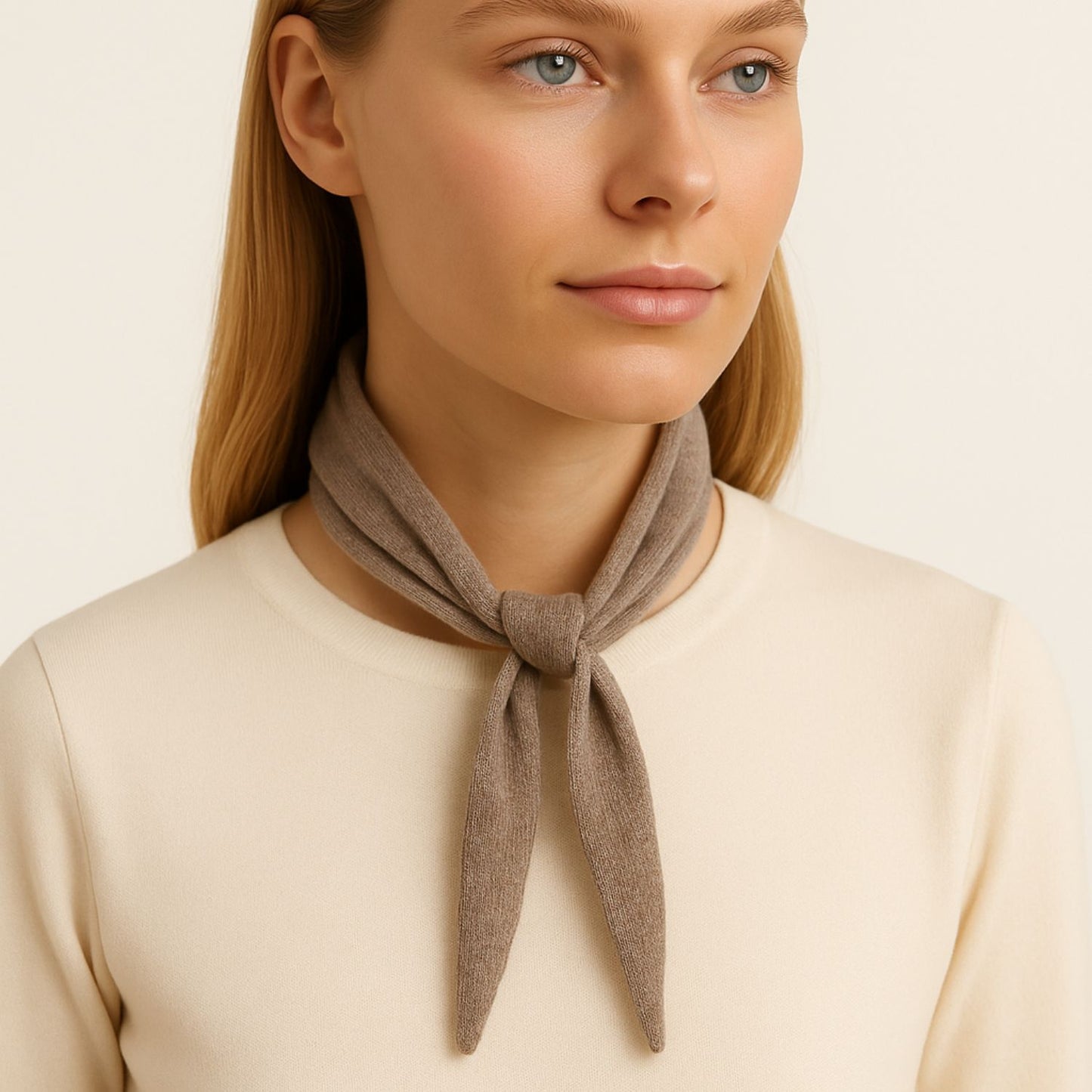 Cashmere Skinny Tie Scarf Lille Tørklæde - Camel Color