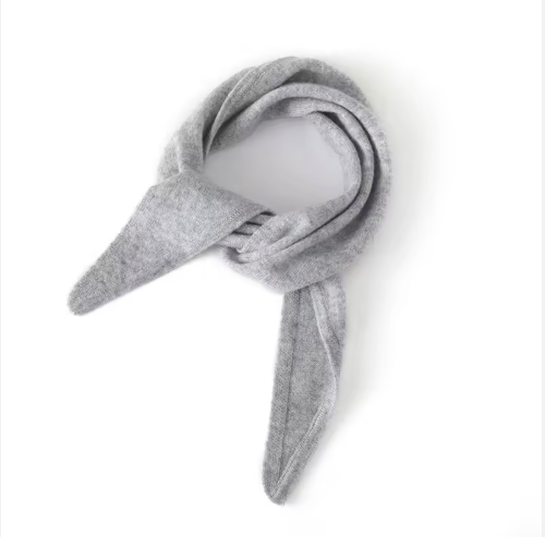 Cashmere Skinny Tie Scarf Lille Tørklæde - Grey Color