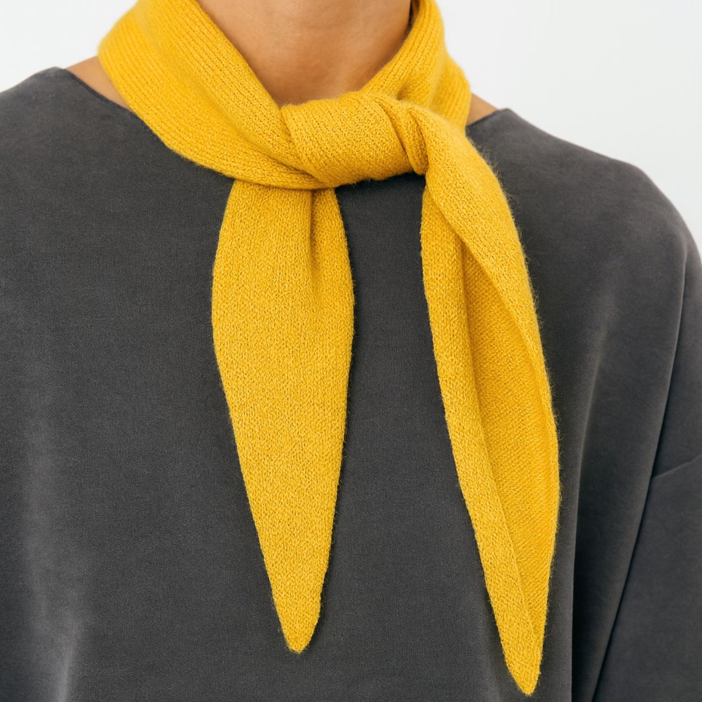 Cashmere Skinny Tie Scarf Lille Tørklæde - Yellow Color
