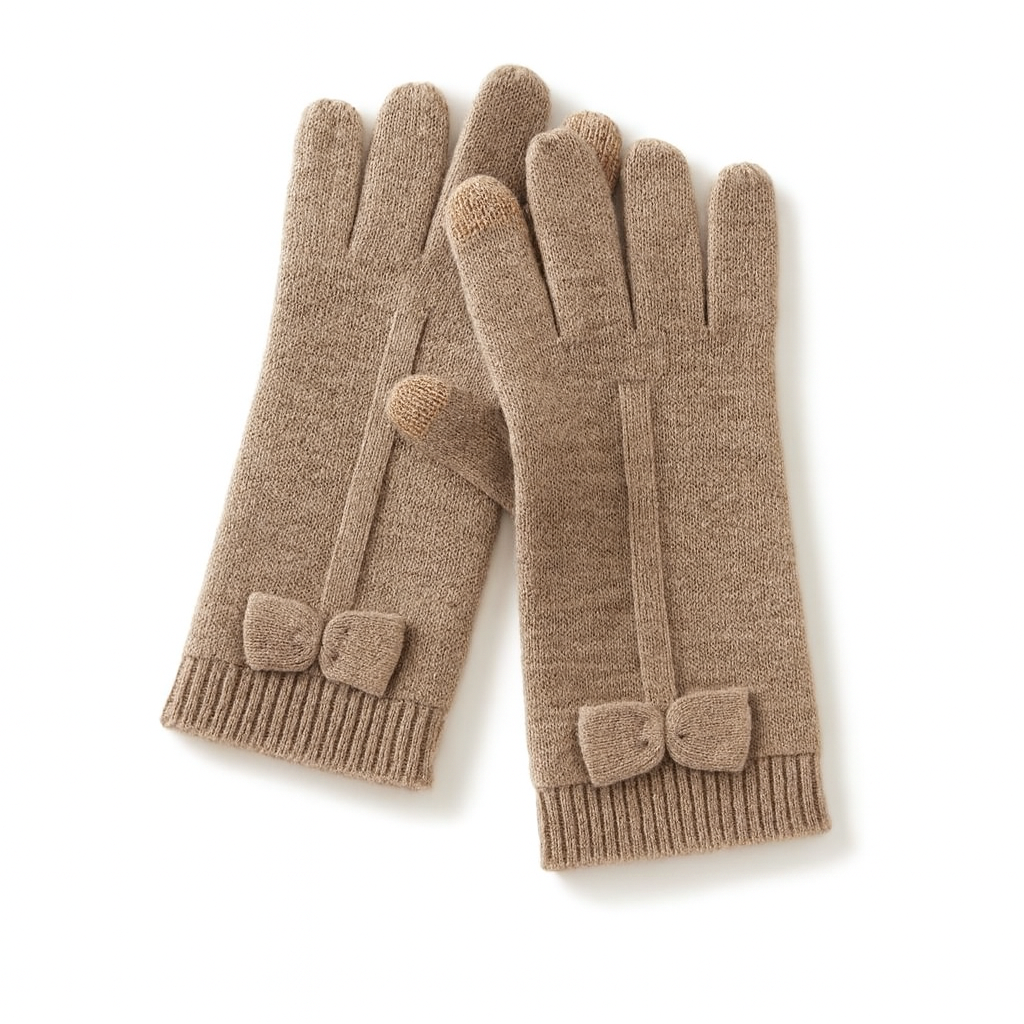 Pure Cashmere Touchscreen Friendly Gloves - Camel Color