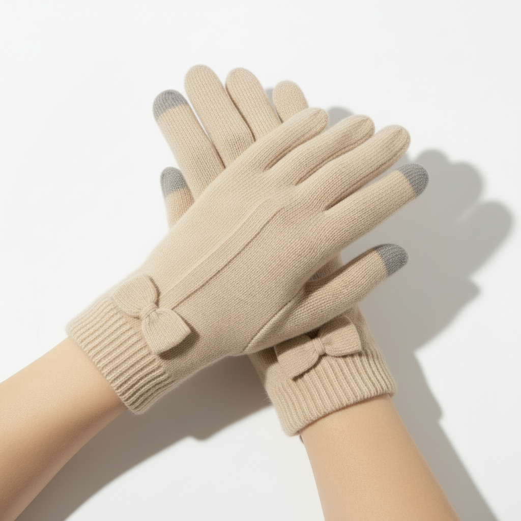 Pure Cashmere Touchscreen Friendly Gloves - Nude Color