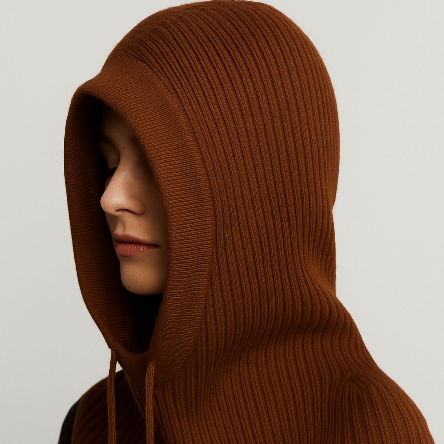 Brown Merino Wool Blend Balaclava – Soft Winter Hood by Wool and Cloud (Copy)