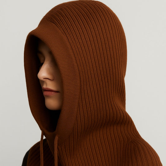 Brown Merino Wool Blend Balaclava – Soft Winter Hood by Wool and Cloud (Copy)