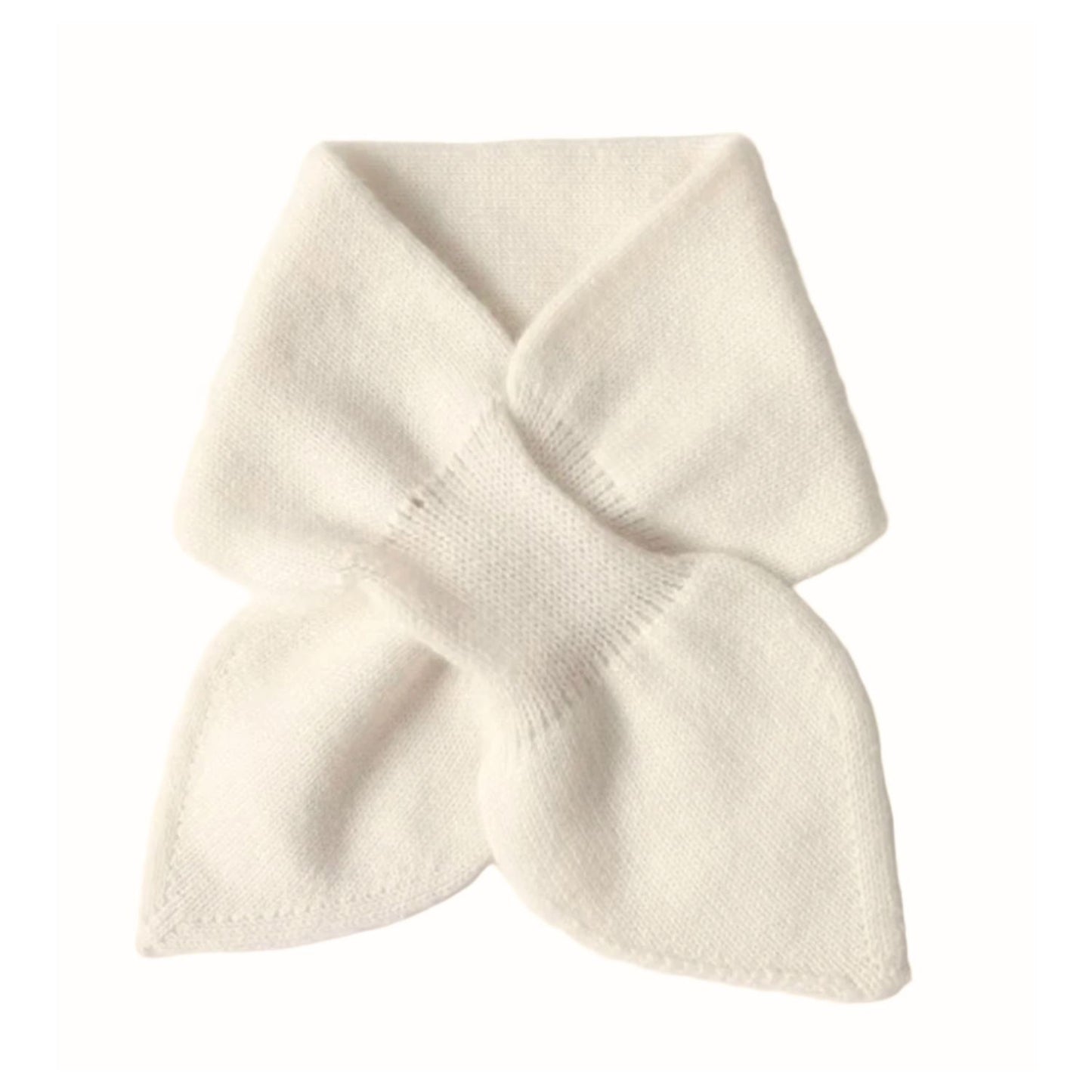 Cashmere Bow Tie Scarf - Pure Cashmere Scarf - Beige Color Neck Warmer