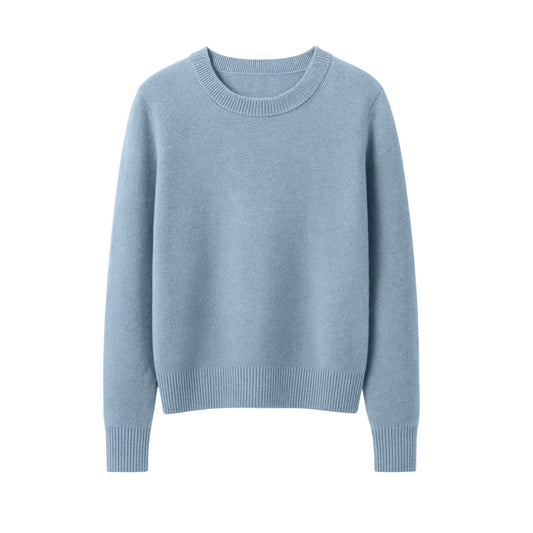Sky Blue Color Cashmere And Wool Sweater
