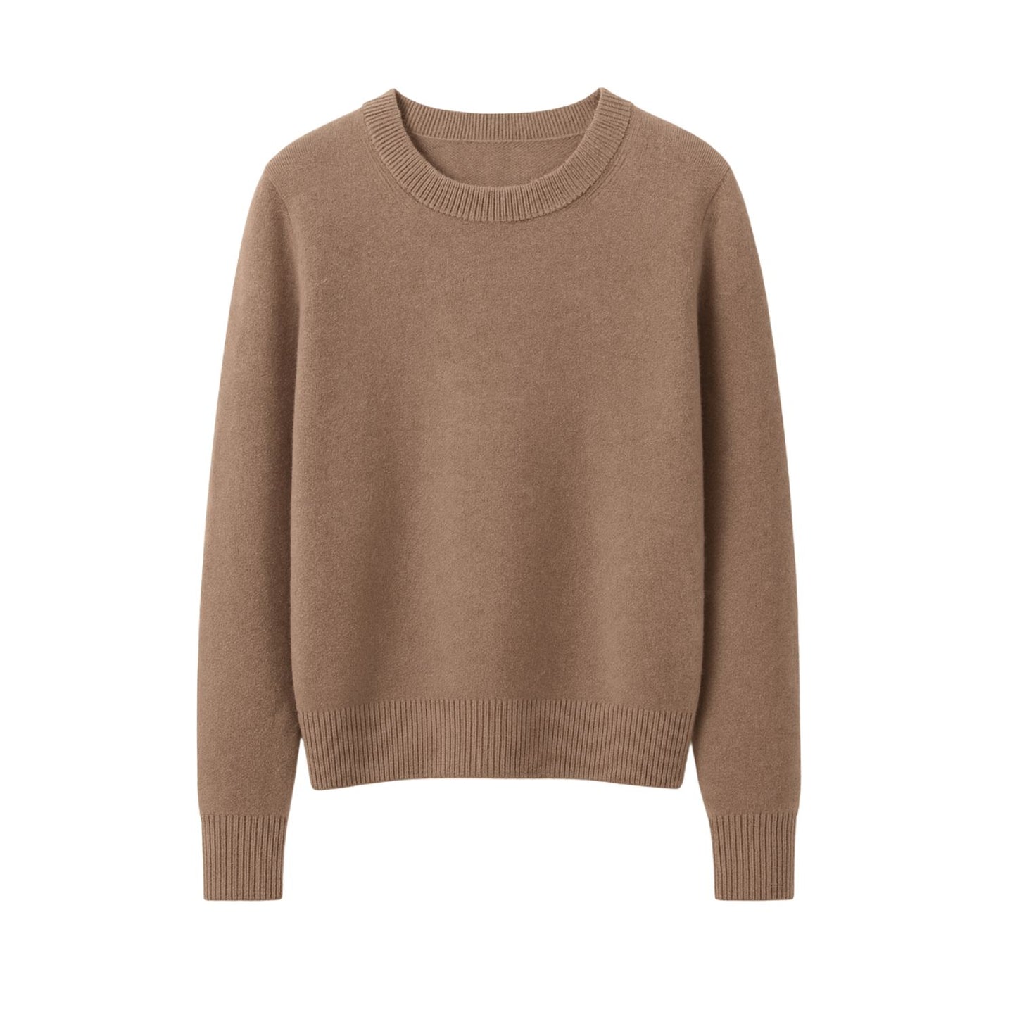 Camel Color Cashmere And Wool Sweater