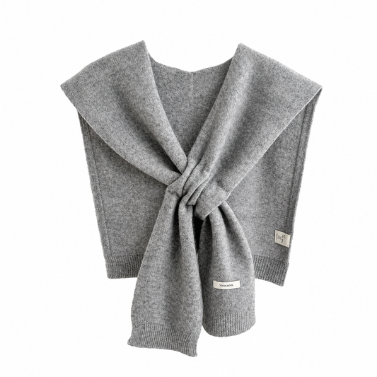 Grey Wool Shoulder Scarf Designed for Layering