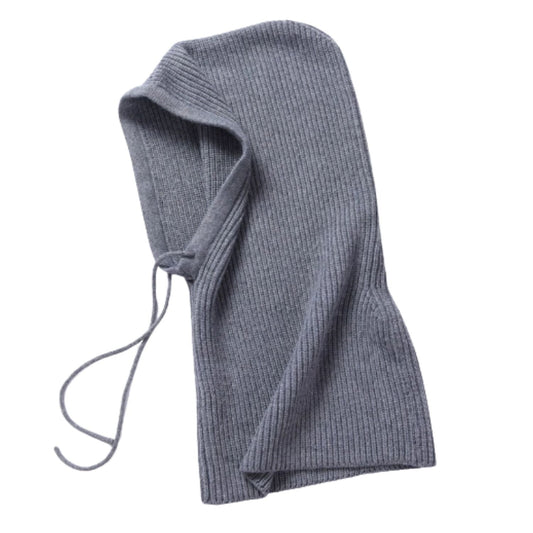 Grey Merino Wool Blend Balaclava – Soft Winter Hood by Wool and Cloud