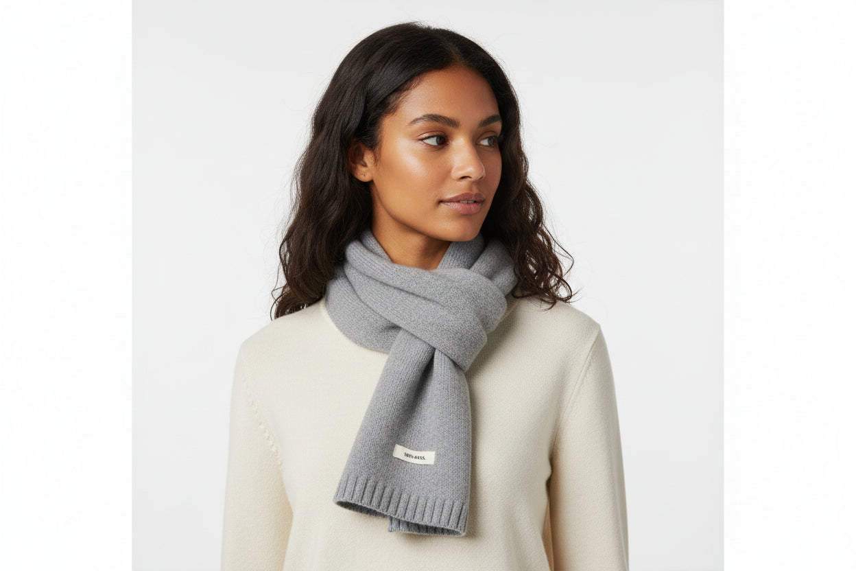 Refined Australian Wool Scarf – Light Grey