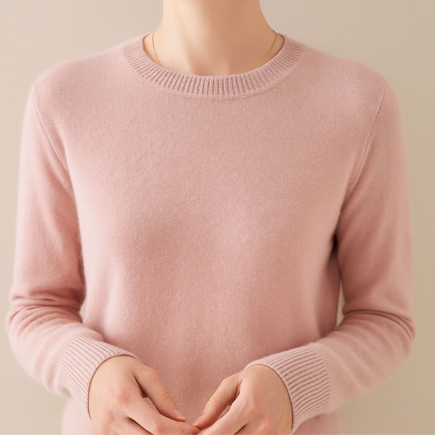 Pink Color Cashmere And Wool Sweater