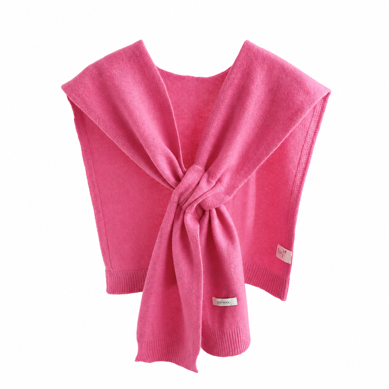 Pink Yellow Wool Shoulder Scarf Designed for Layering