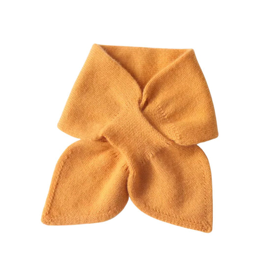 Cashmere Bow Tie Scarf - Pure Cashmere Scarf - Yellow Color Neck Warmer