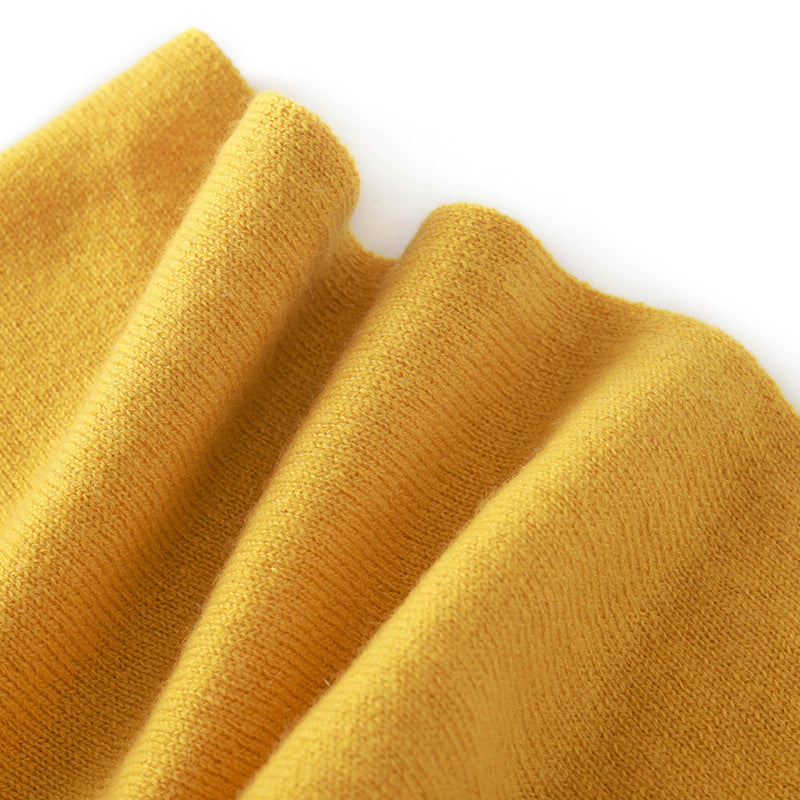 Cashmere Skinny Tie Scarf Lille Tørklæde - Yellow Color