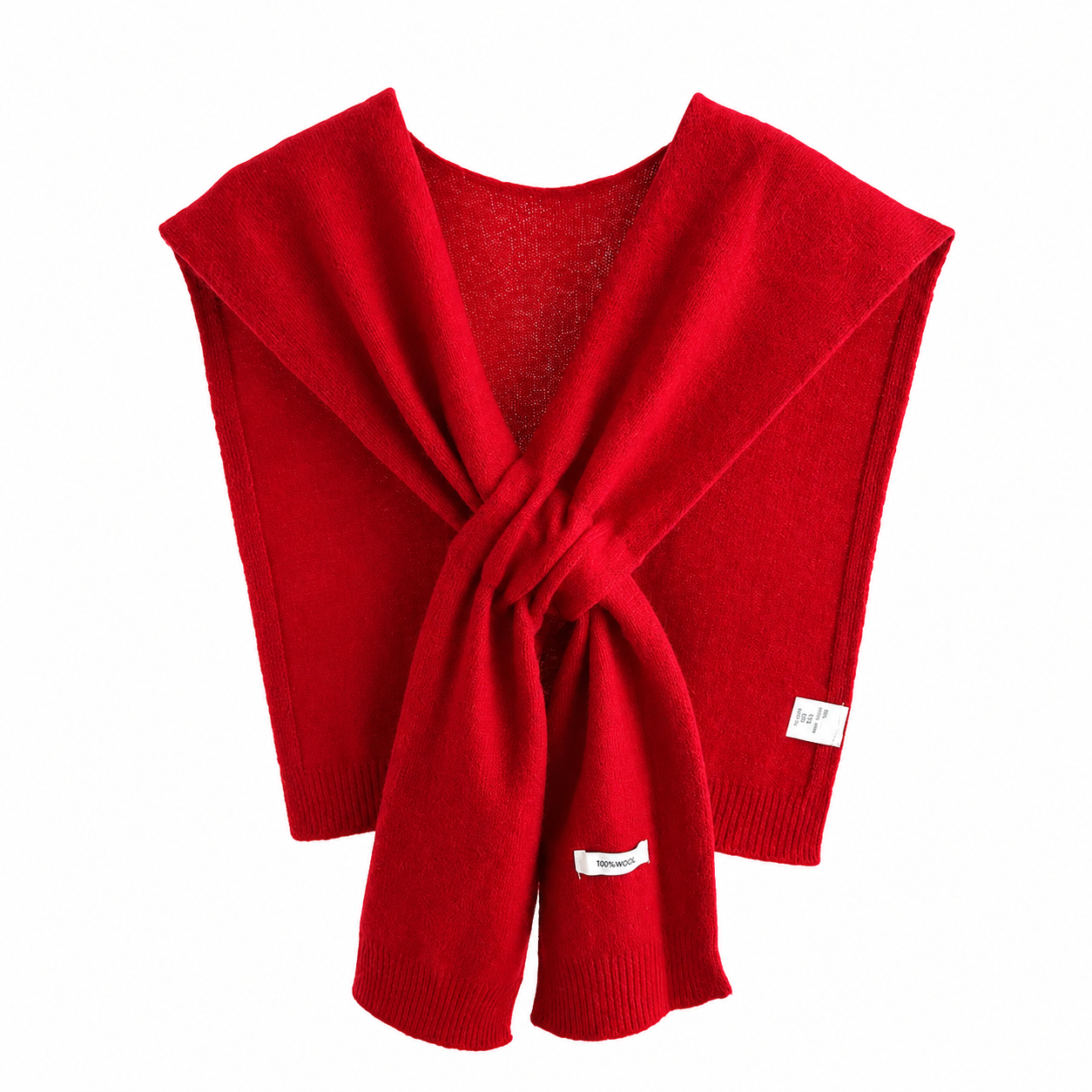 Red Wool Shoulder Scarf Designed for Layering