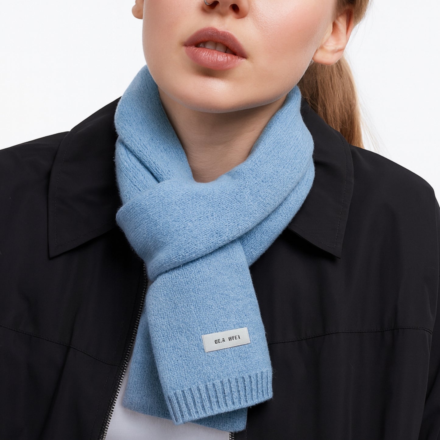 Refined Australian Wool Scarf – Sky Blue
