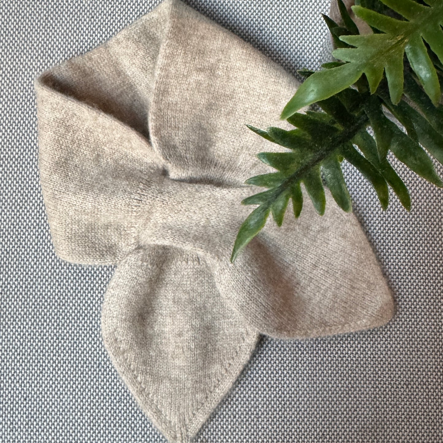 Cashmere Bow Tie Scarf - Pure Cashmere Nude Color Neck Warmer