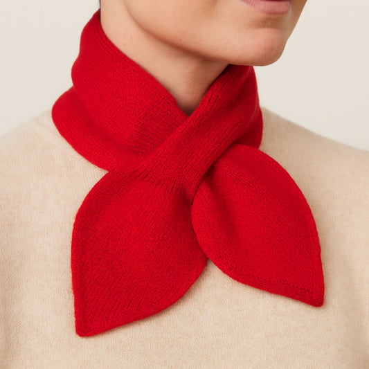 Cashmere Bow Tie Scarf - Pure Cashmere Red Neck Warmer
