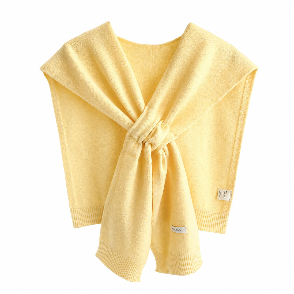 Butter Yellow Wool Shoulder Scarf Designed for Layering