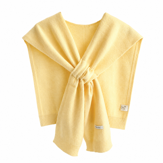 Butter Yellow Wool Shoulder Scarf Designed for Layering
